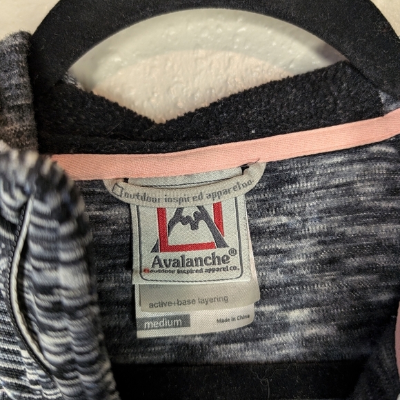 AVALANCHE 1/4 zip hoodie with pony tail & finger holes size Medium color 🖤 🩶 - Picture 13 of 14